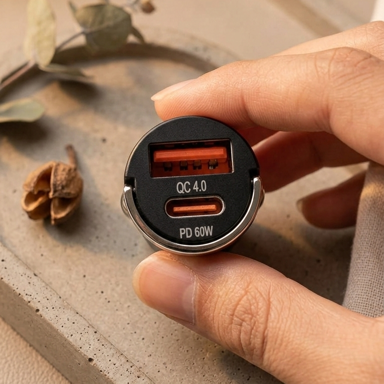 G-Golden 60W QC 4.0 Fast Car Charger – Dual Port High-Quality Multi-Device Charging, Black