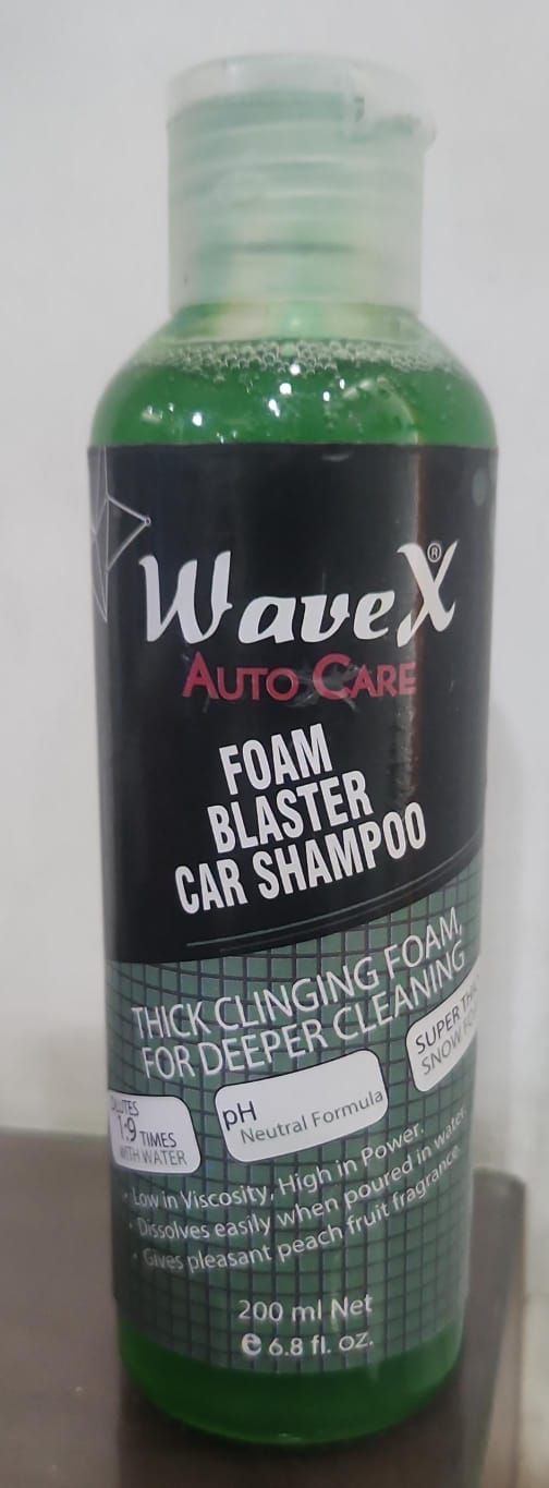 WaveX Auto Care | Wash + Wax Car Shampoo – 200ml | Delivers Wet Look & Premium Gloss | Made in Pakistan