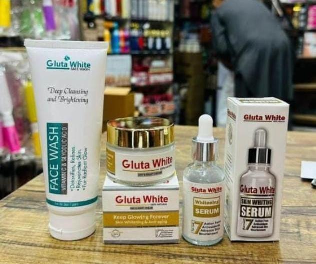 Gluta White 3 in 1 Cream+serum+face wash for Face Beauty & Whitening