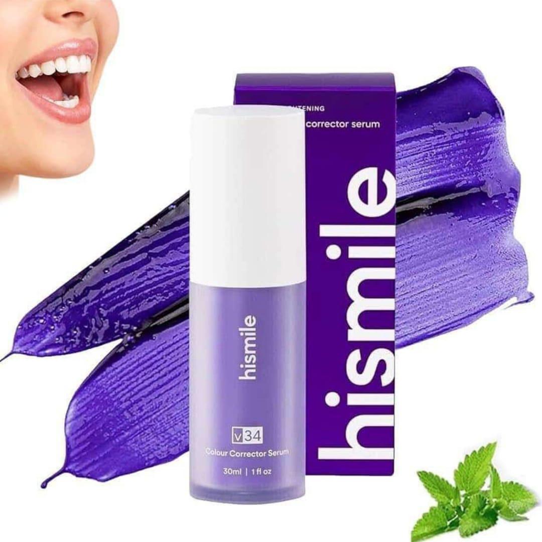 V34 purple Teath whitening serum+ soft nano toothbrush