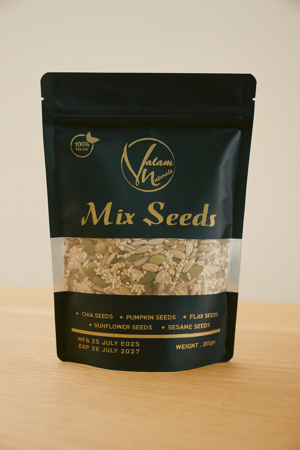 Valam Naturals Mix Seeds 250g – Healthy Blend of Pumpkin, Flax, Sunflower, Sesame & Chia Seeds